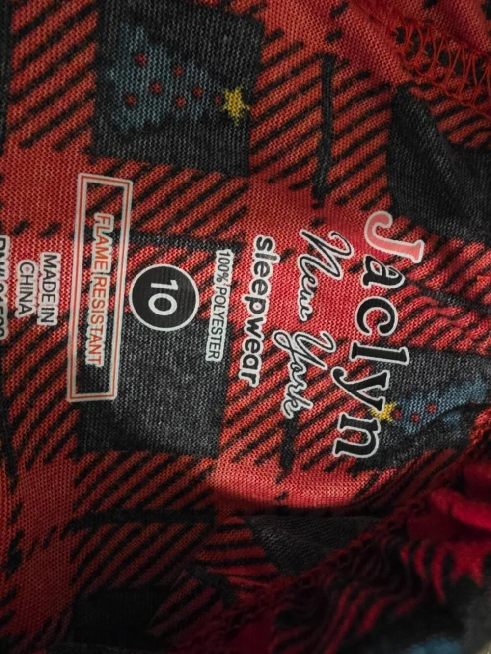 Jaclyn Girls Buffalo Check Christmas Tree Pajama Set NWT Size 10